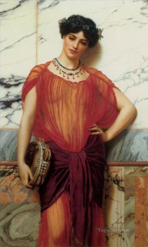 John William Godward Painting - Drusilla Neoclassicist lady John William Godward